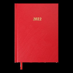 Щоденник датований 2022 STRONG, A5, червоний, позов.шкіра