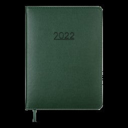 Ежедневник датированный  2022 PRIME, A5, зеленый, иск.кожа/поролон