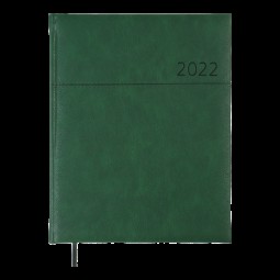 Еженедельник датированный  2022 ORION, A4, зеленый, иск.кожа/поролон