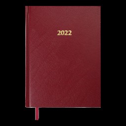 Ежедневник датированный  2022 STRONG, A5, бордовый, иск.кожа
