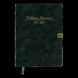 Ежедневник датированный  2022 VELOUR, A5, зеленый, иск.кожа