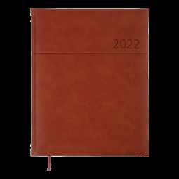 Еженедельник датированный  2022 ORION, A4, св.коричневый, иск.кожа/поролон