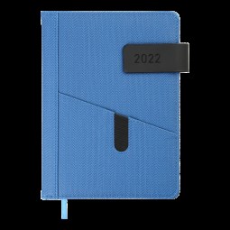 Ежедневник датированный  2022 GALAXY, A5, синий, иск.кожа/поролон