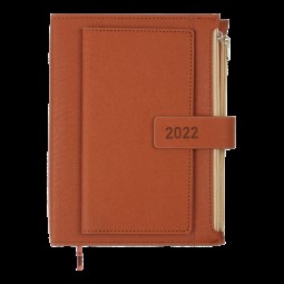 Ежедневник датированный  2022 ENIGMA, A5, коричневый, иск.кожа