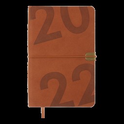 Ежедневник датированный  2022 BEST, A6, св.коричневый, иск. кожа