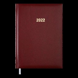 Ежедневник датированный 2022 EXPERT, L2U, A5, бордовый, бумвинил/поролон