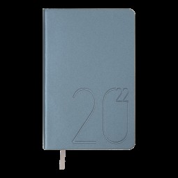 Ежедневник датированный  2022 STEEL, A6, голубой, иск. кожа