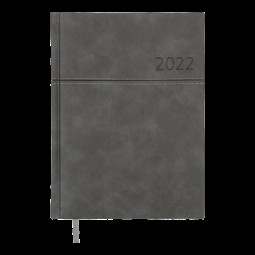 Ежедневник датированный  2022 ORION, A5, серый, иск.кожа/поролон