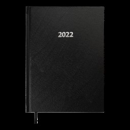 Ежедневник датированный  2022 STRONG, A5, черный, иск.кожа