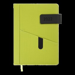 Ежедневник датированный  2022 GALAXY, A5, зеленый, иск.кожа/поролон